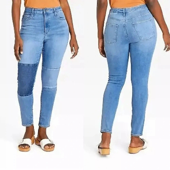 Universal Thread High Rise Skinny Denim Jeans With Patch Size 10 30R $32 - Picture 1 of 13